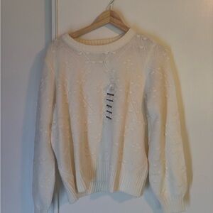 St. John's Bay Cream Cable Stitch Crewneck Sweater